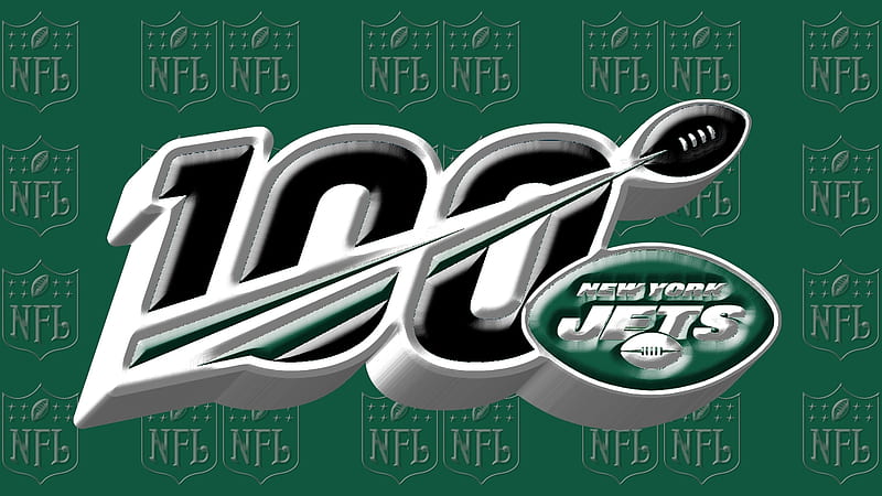 New York Jets NFL 100 years logo, NFL New York Jets Background, New York Jets Football, New York Jets Background, New York Jets Logo, Jets New York, New York Jets, New York Jets wallpapper, HD wallpaper