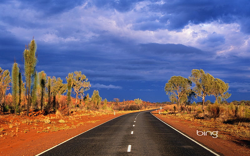 across the red desert of Australia Lasseter Highway, HD wallpaper