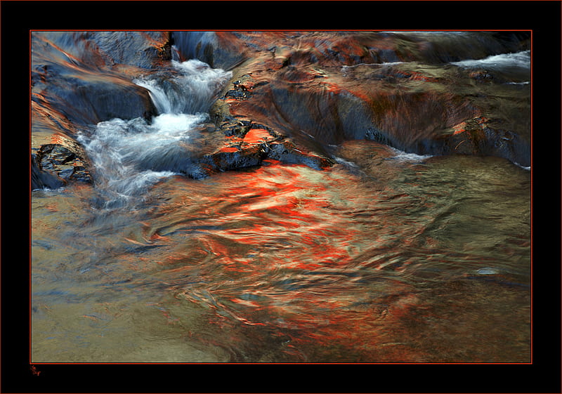water & colour, stream, rocks, water, stones, waterfall, fullcolour, bonito, small, HD wallpaper