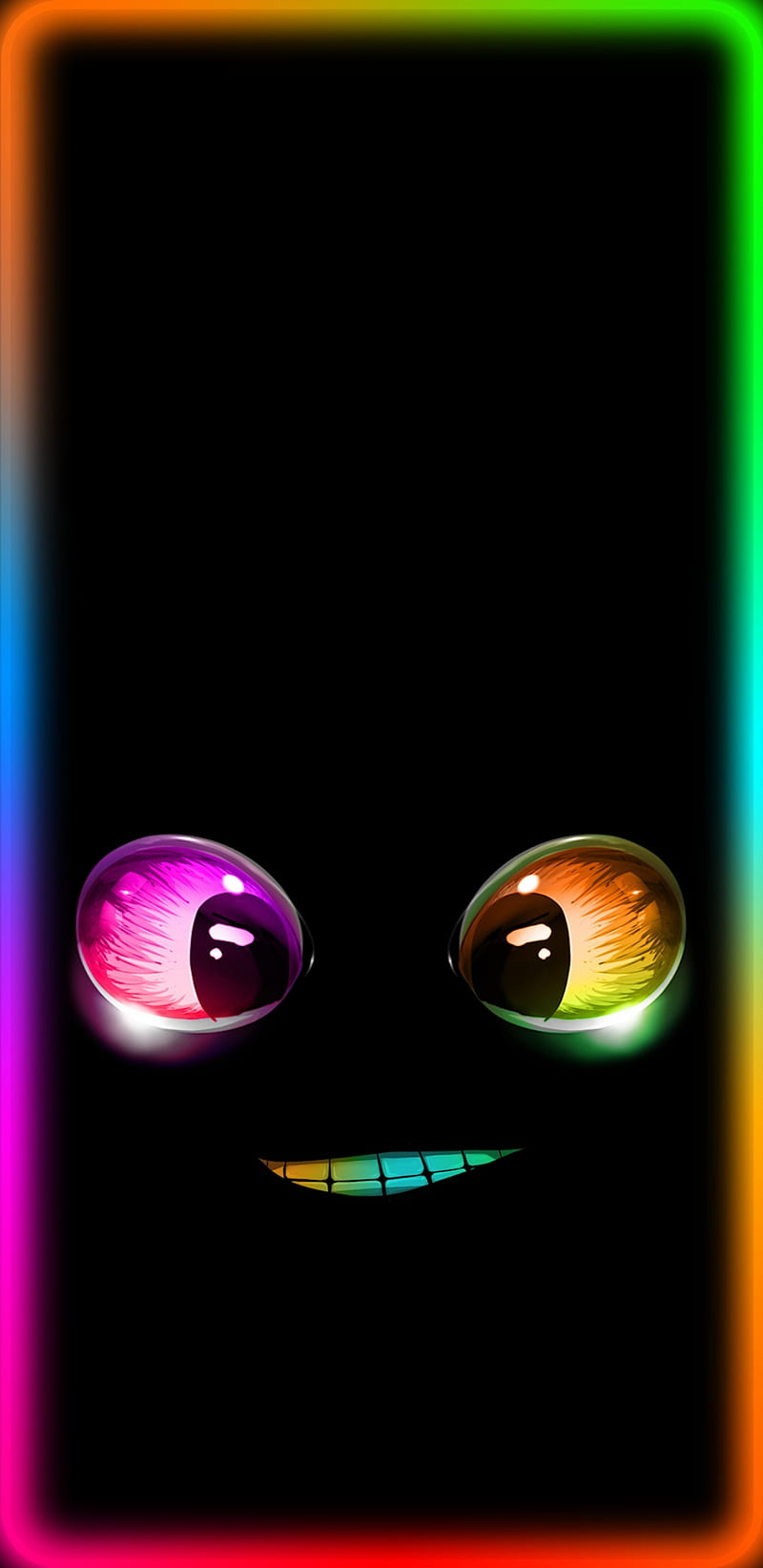 Neon Face, colourful, funny, HD mobile wallpaper