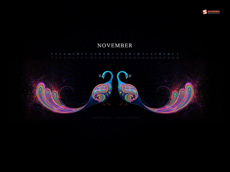 Abstract Peacock-November 2012 calendar, HD wallpaper