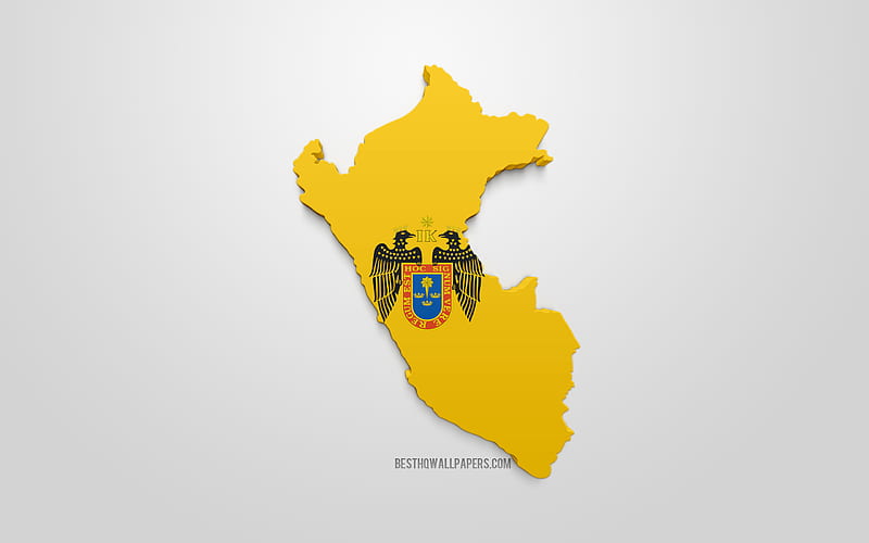 Lima map silhouette, 3d flag of Lima, 3d art, Lima 3d flag, Lima, Peru, Flag of Lima, geography, Lima 3d map silhouette, HD wallpaper