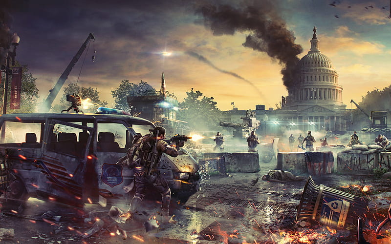 Tom Clancys The Division 2, 2018, poster, Washington, White House, USA, shooter, new games, promo materials, HD wallpaper