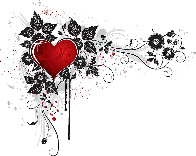 heart, heart on a vine, HD wallpaper
