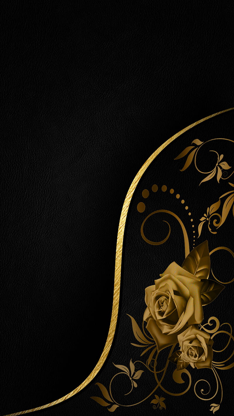 Gold Rose, black, HD phone wallpaper | Peakpx