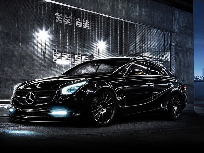 BLack Tuned Mercedes, tuned, german, car, merc, black, HD wallpaper