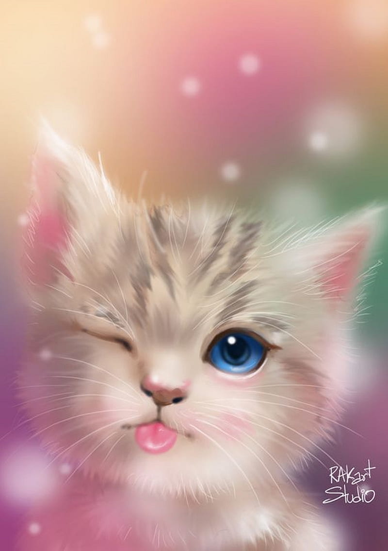 Cat, kitten, cute, HD phone wallpaper