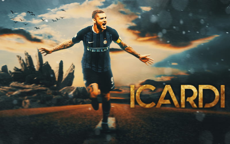 Icardi, fan art, Internazionale FC, road, argentine footballers, Serie A, Mauro Icardi, football, soccer, creative, Inter Milan FC, HD wallpaper