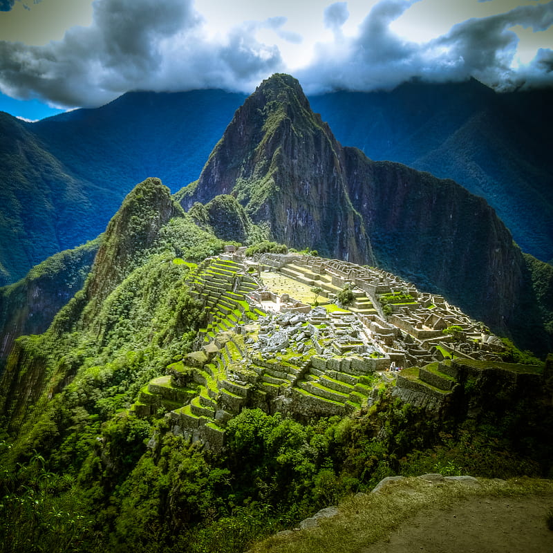 aerial of Machu Picchu, Peru, HD phone wallpaper
