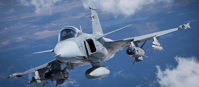 Aircraft, Military, Jet Fighter, Saab Jas 39 Gripen, Warplane, Jet Fighters, HD wallpaper