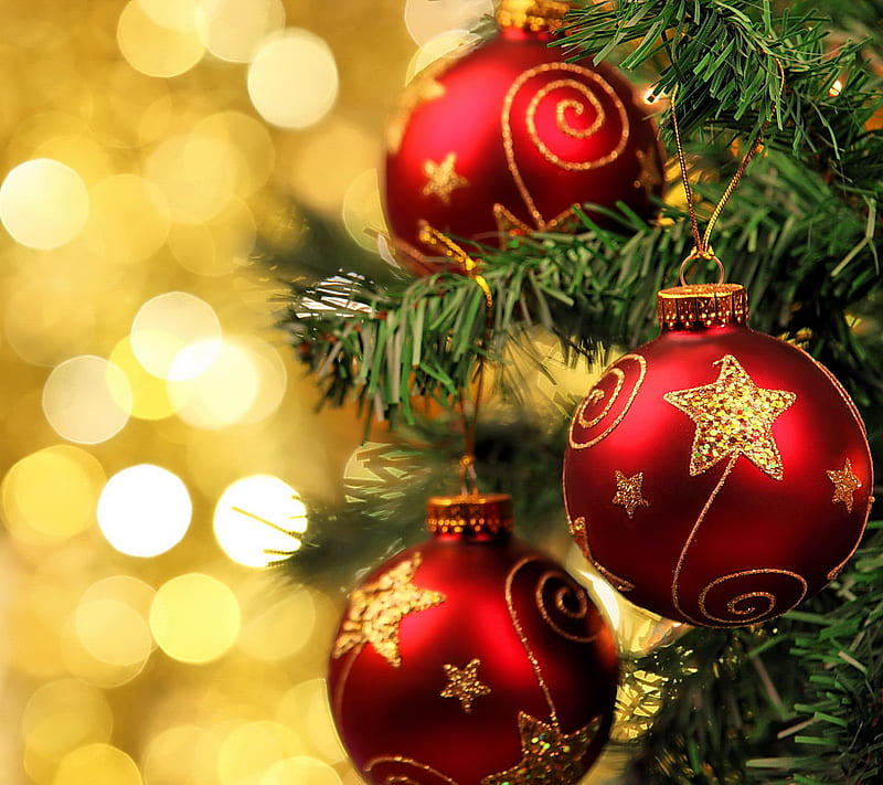 Christmas Balls, decoration, gold, merry, new year, HD wallpaper | Peakpx