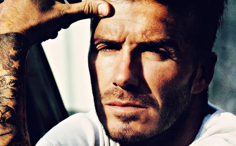 David Beckham, man, face, footballer, HD wallpaper