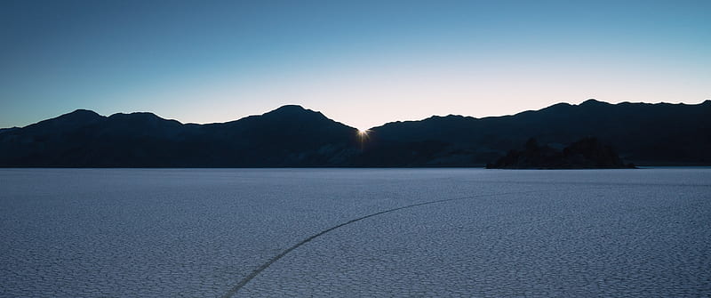 macOS Mojave , Desert, Sunrise, Mountains, Clear sky, Panoramic, Nature, Starry Desert Sunrise, HD wallpaper