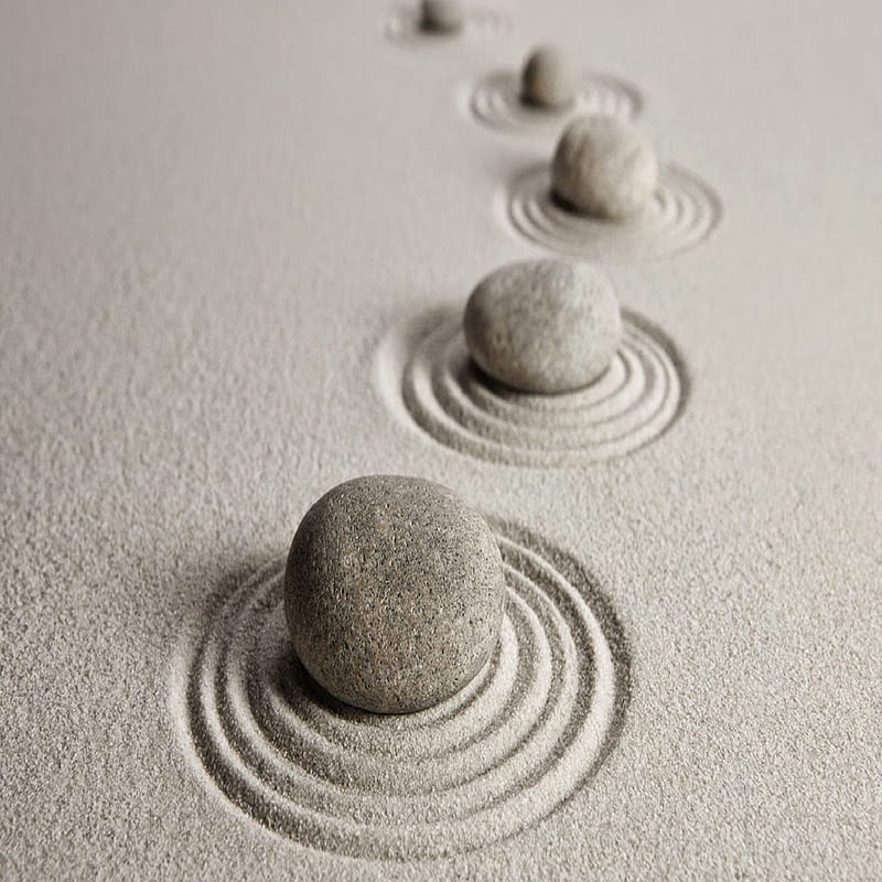 zen stones, circles, sand, HD phone wallpaper