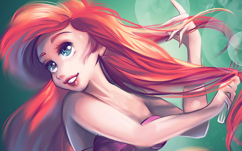 Ariel 3D-animation, art, The Little Mermaid, HD wallpaper
