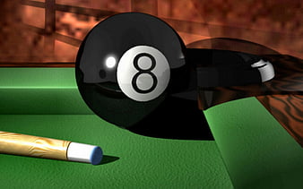 Pool 8 Ball 2, 8 ball, table, graphy, cue, wide screen, eight ball, pool, HD wallpaper