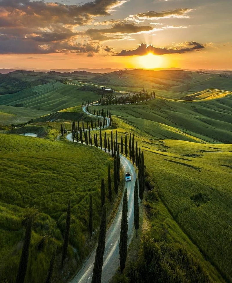 Toscany, italia, italy, nature, sun, toscana, HD phone wallpaper