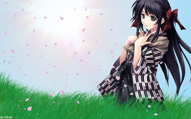 Sunny day, pretty, sunny, girl, anime, HD wallpaper | Peakpx