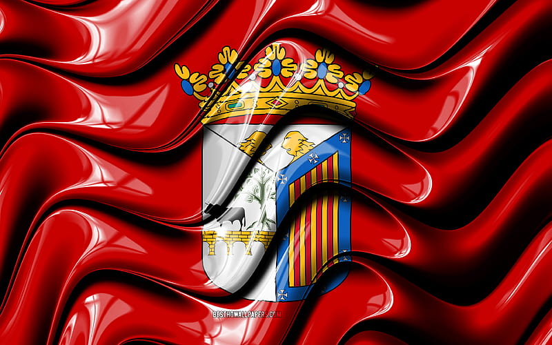Salamanca Flag Cities of Spain, Europe, Flag of Salamanca, 3D art, Salamanca, Spanish cities, Salamanca 3D flag, Spain, HD wallpaper