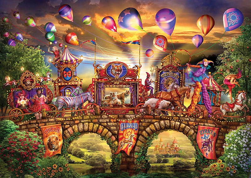 Carnival Parade, balloon, parade, ciro marchetti, carnival, art, fantasy, HD wallpaper