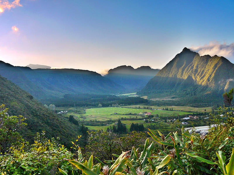 Réunion Island landscape, early evening☀️, Reunion Island, HD wallpaper