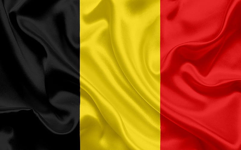 Belgian flag, Belgium, Europe, silk, flag of Belgium, HD wallpaper