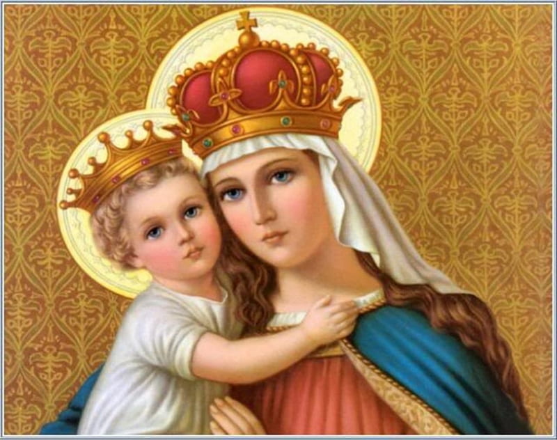 Sweet mother and son, christ, jesus, virgin, mary, mother, HD wallpaper