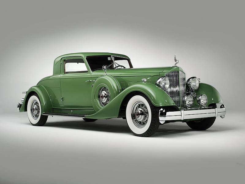twelve, sport, green, coupe, vehicle, 1934, retro, dietrich luxury, packard, HD wallpaper