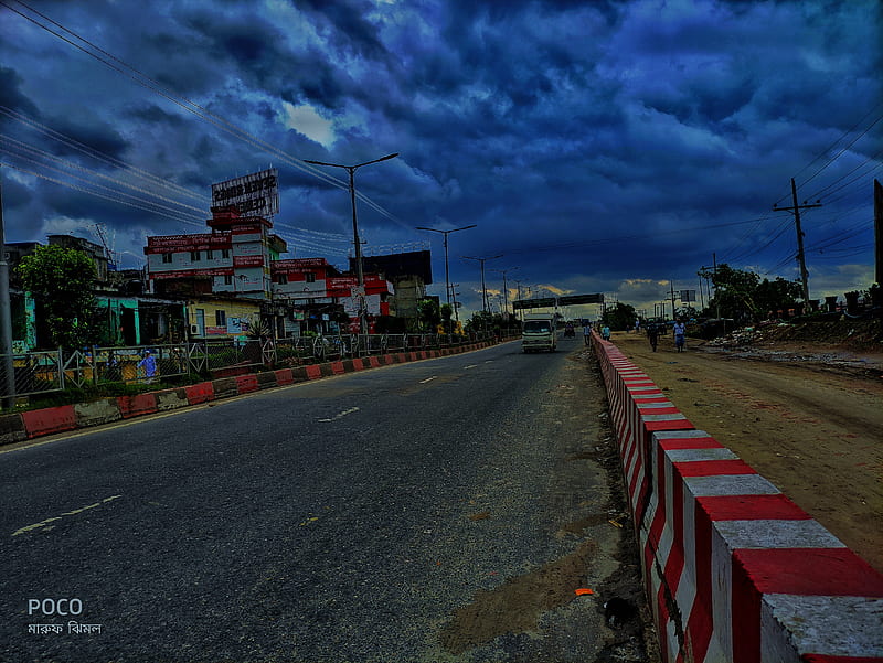 Cloudy sky, bangladesh, city, rainy, street, town, usa, HD wallpaper