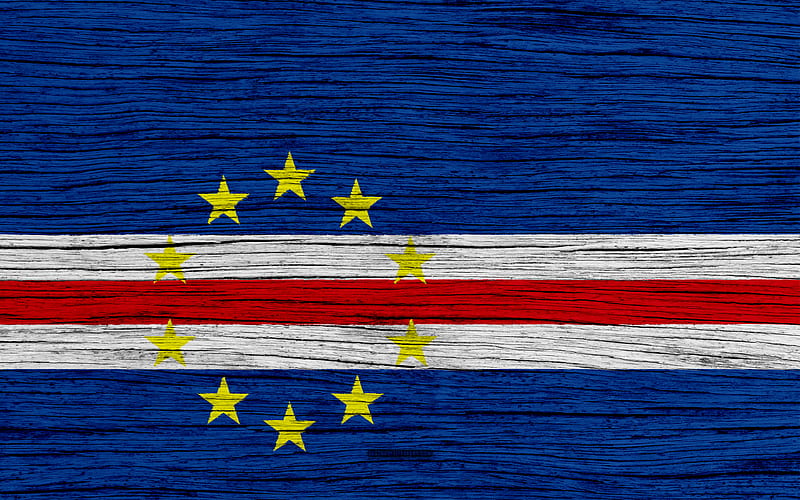 Flag of Cape Verde Africa, wooden texture, national symbols, Cape Verde flag, art, Cape Verde, HD wallpaper