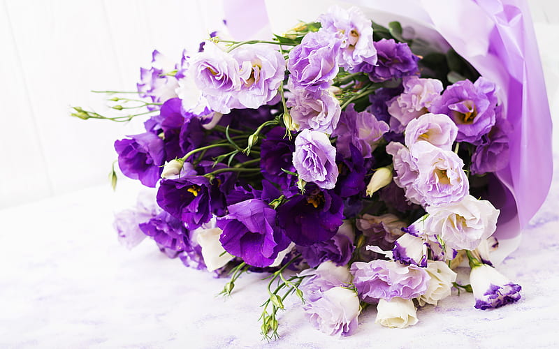 purple roses, purple wedding bouquet, beautiful flowers, roses, bouquets, HD wallpaper
