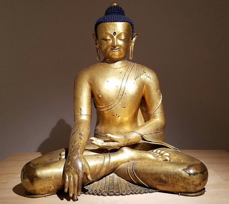 Gold Statue, art, berkeley, gold, meditation, peaceful, zen, HD wallpaper