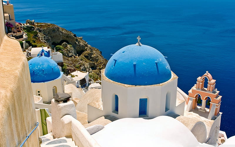 Greece Oia Santorini, greece, greek, Oia Santorini, HD wallpaper