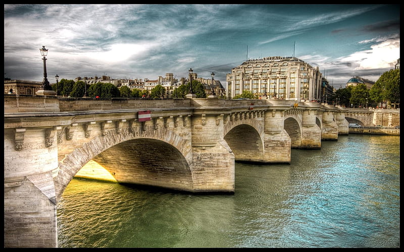 RIVERSIDE PARIS, paris, river, bridge, stone, HD wallpaper