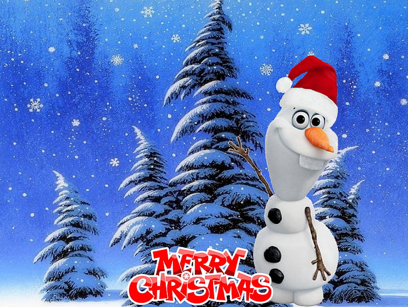 merry christmas, frozen, olaf, snowman, snowman olaf, xmas, HD wallpaper
