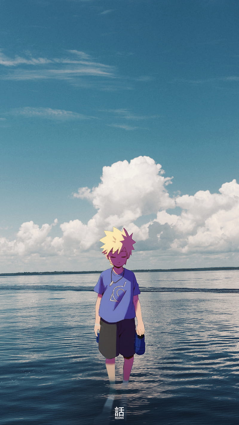Child Naruto on Beach