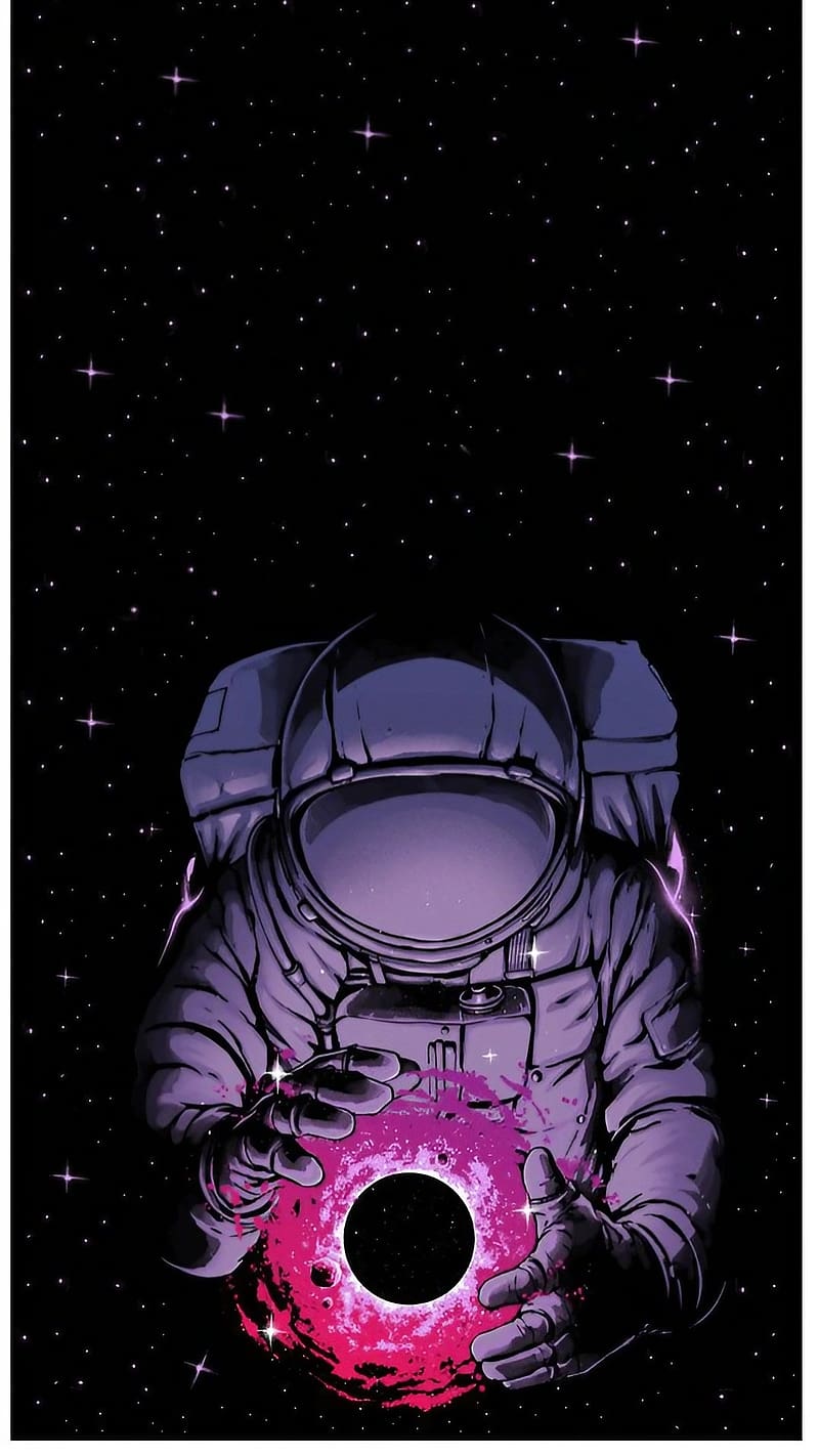 Vivo Fingerprint, Astronaut, stars background, HD phone wallpaper