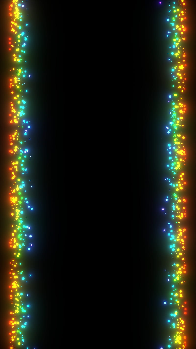 Rainbow Star Edges, black, dark, galaxy, glow, lights, neon, space, stars, HD phone wallpaper