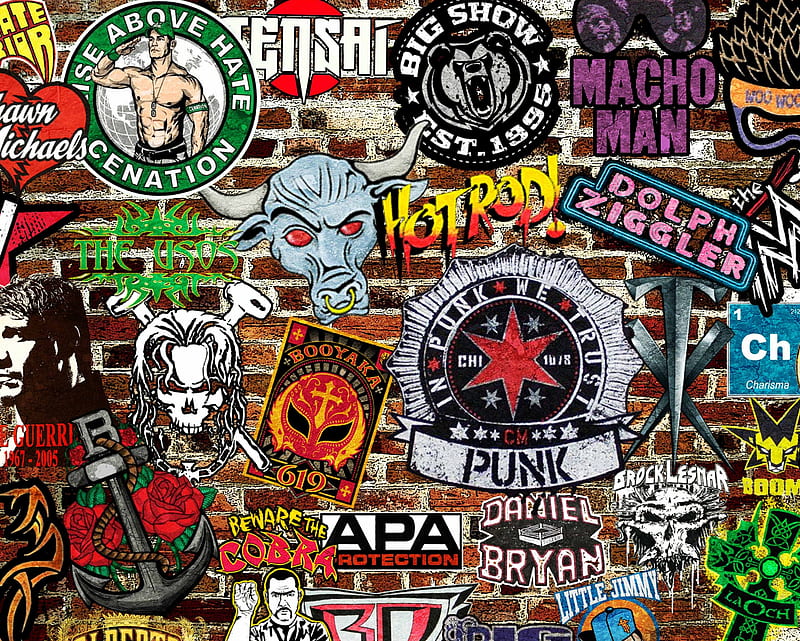 WWE logos, cena, daniel, punk, rock, usos, HD wallpaper