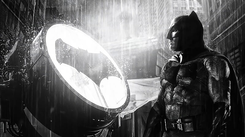 Batman Ben Affleck Alongside Bat Signal, batman, superheroes, artwork, artist, HD wallpaper