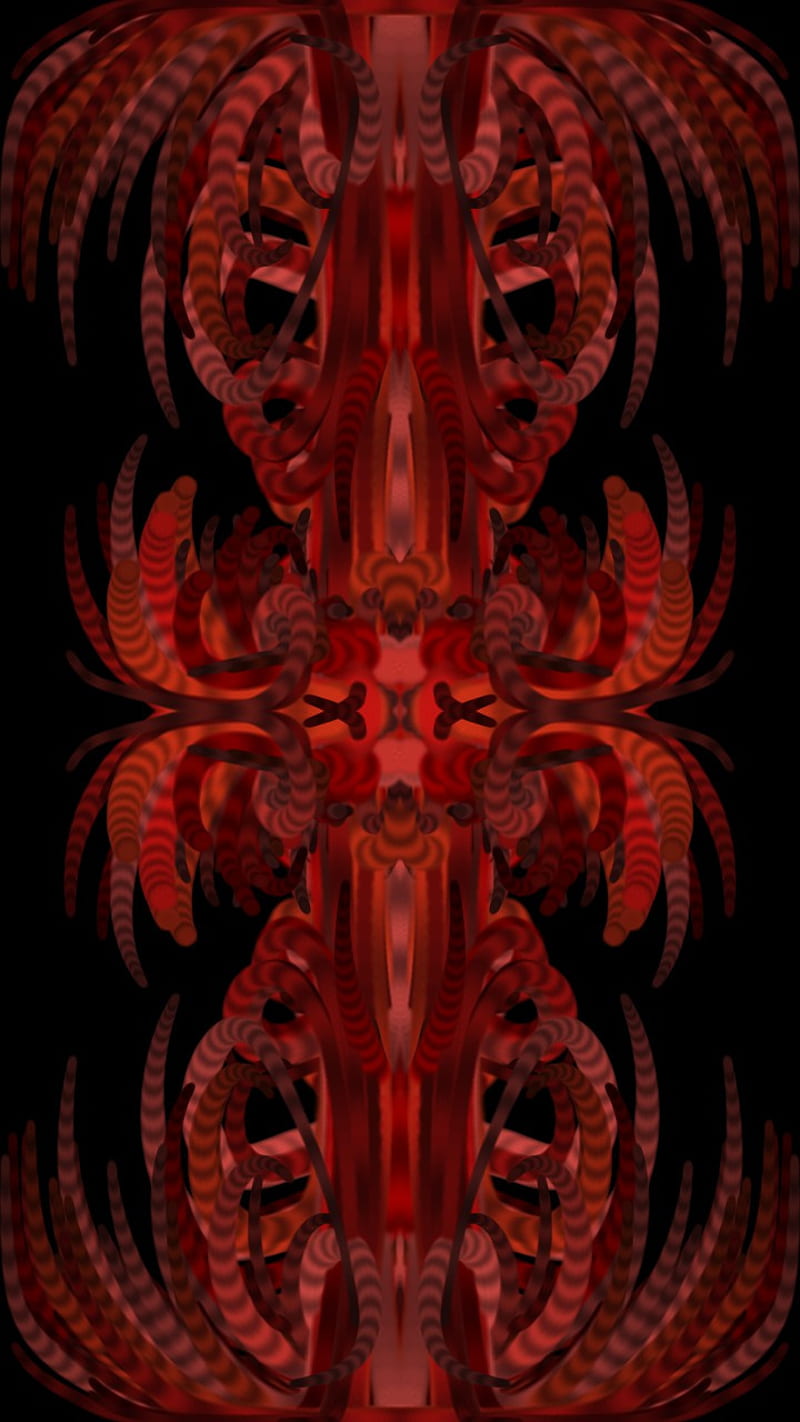 Symmetric art, colours, dark, lines, patterns, red, HD phone wallpaper ...