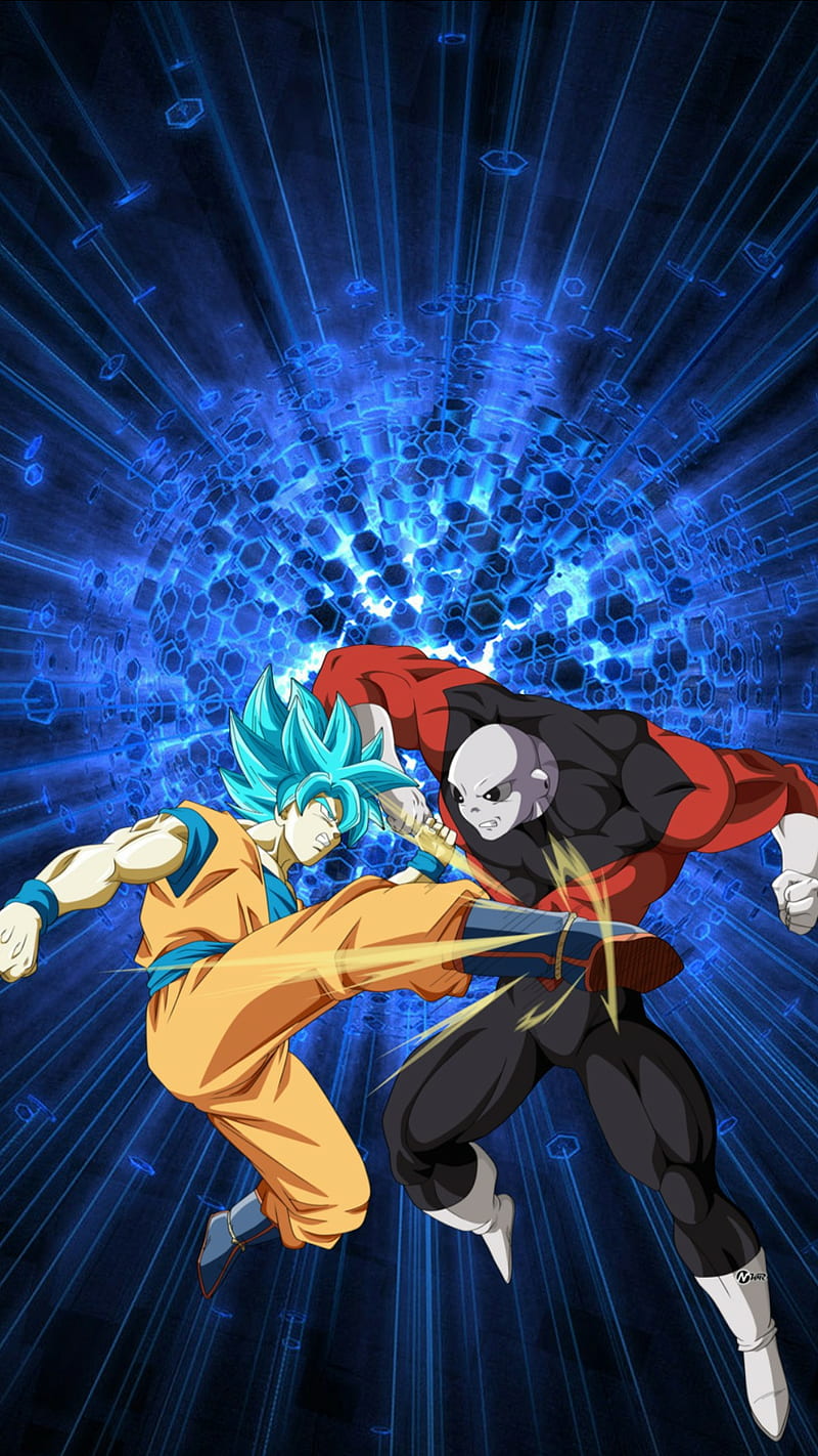 Goku Jiren Battle Abstracto Anime Ball Blue Dragon Girl Love New Super Hd Phone 0737