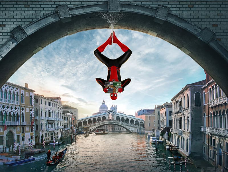 Spiderman Far From Home Hanging And Reading Newspaper, spiderman-far-from-home, spiderman, superheroes, movies, HD wallpaper