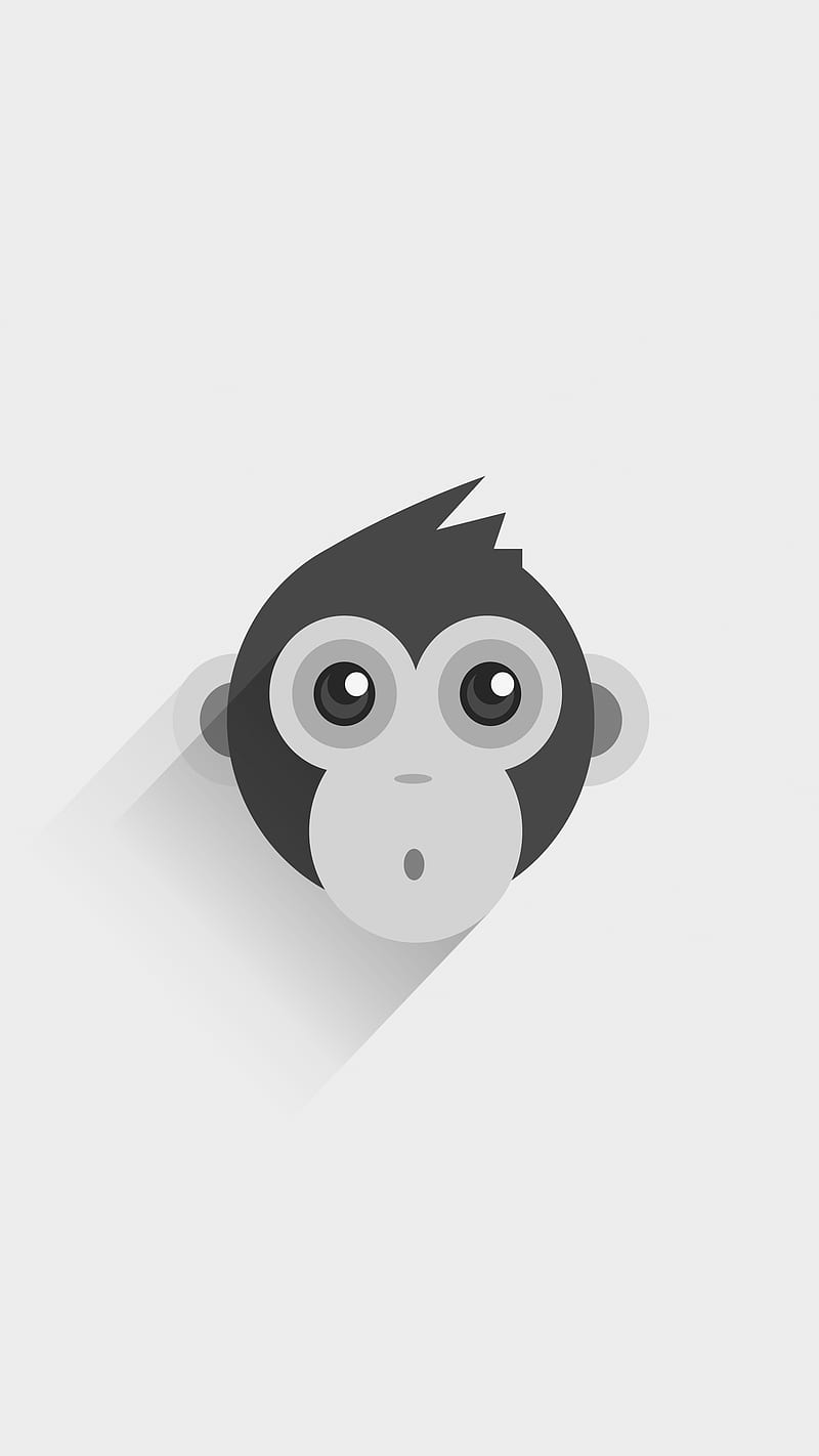 Baby Monkey 929, chimp, gray vector white, HD phone wallpaper