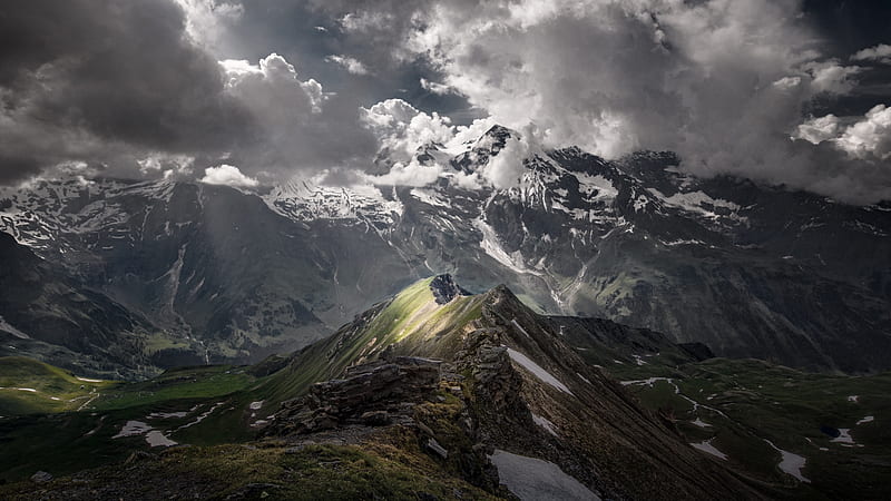 Clouds over the Mountains, Landscape, Mountains, Clouds, Storm, HD wallpaper