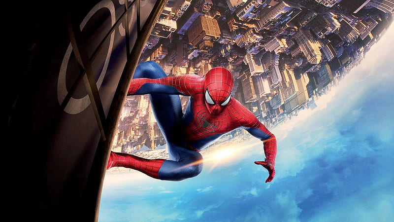 Spiderman In Reverse Building Sky Background Spiderman, HD wallpaper