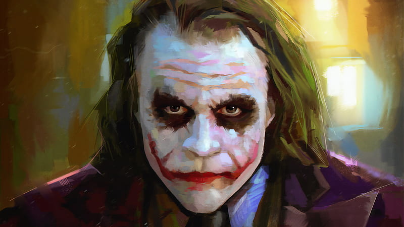 Heath Ledger As Joker , joker, supervillain, superheroes, HD wallpaper