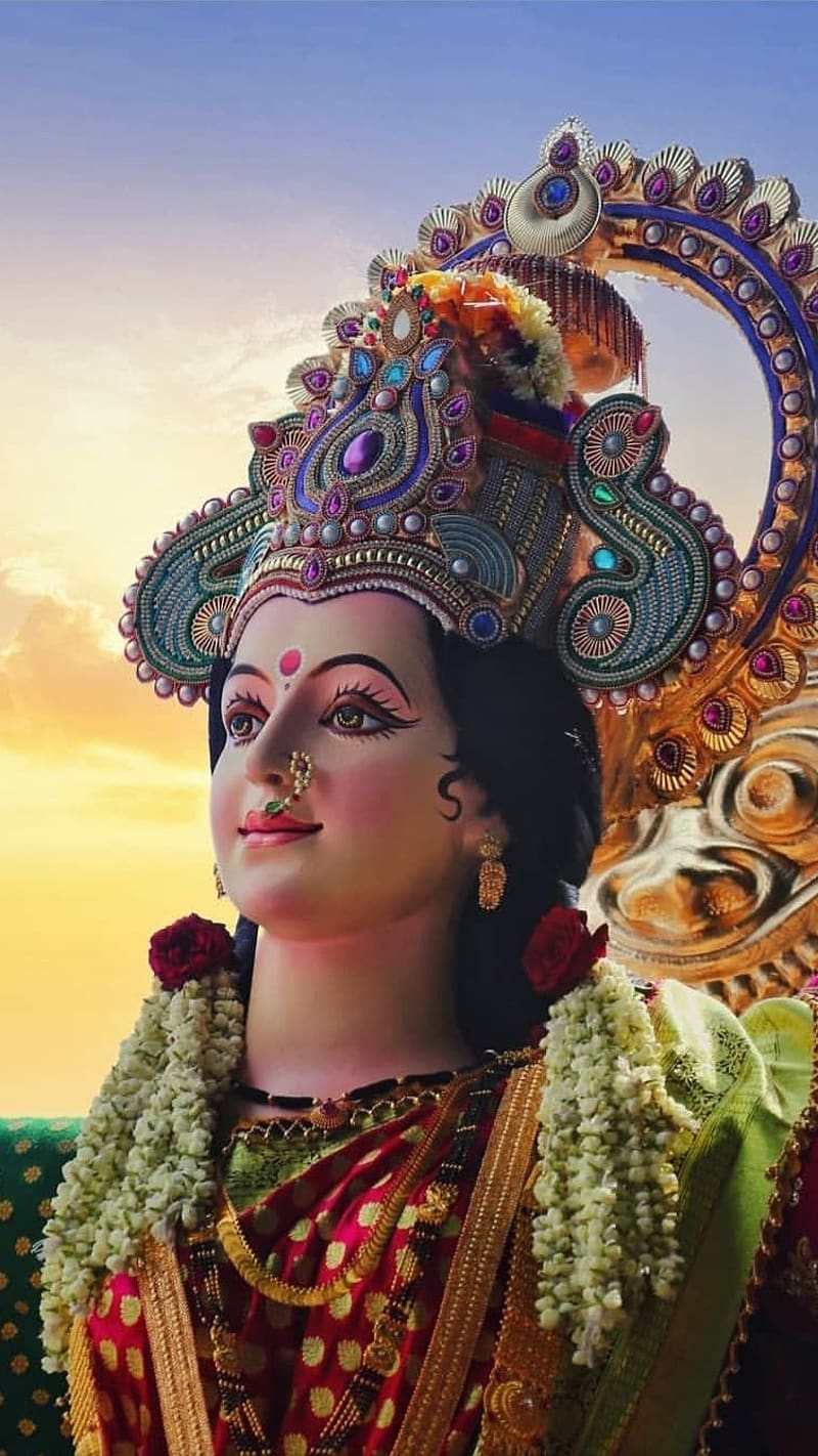 Durga Thakur, Murti Closeup, devi maa, goddess, HD phone wallpaper