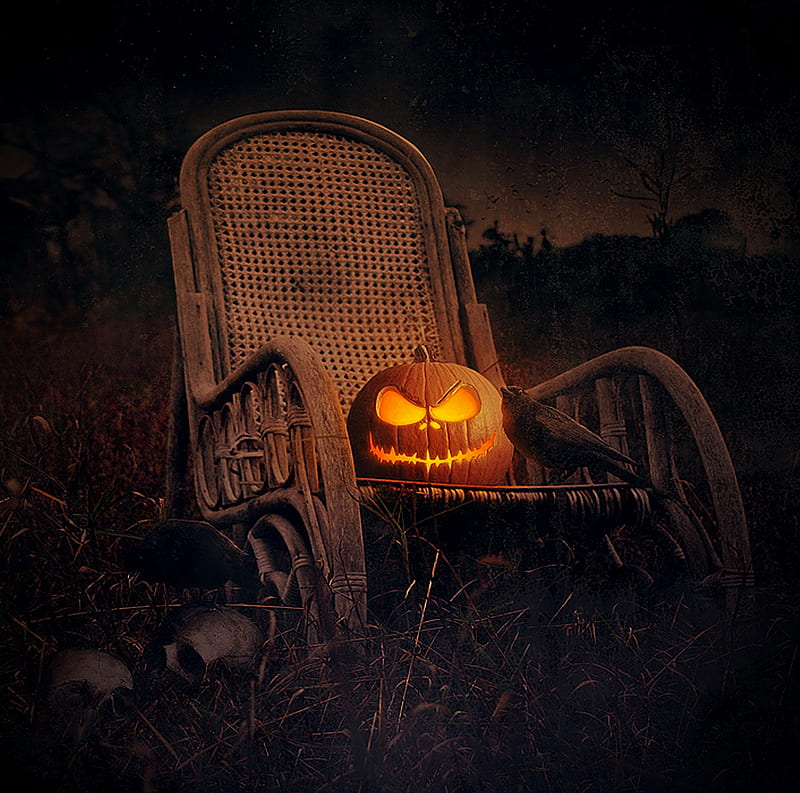 Halloween, landscape, pumpkin, HD wallpaper | Peakpx