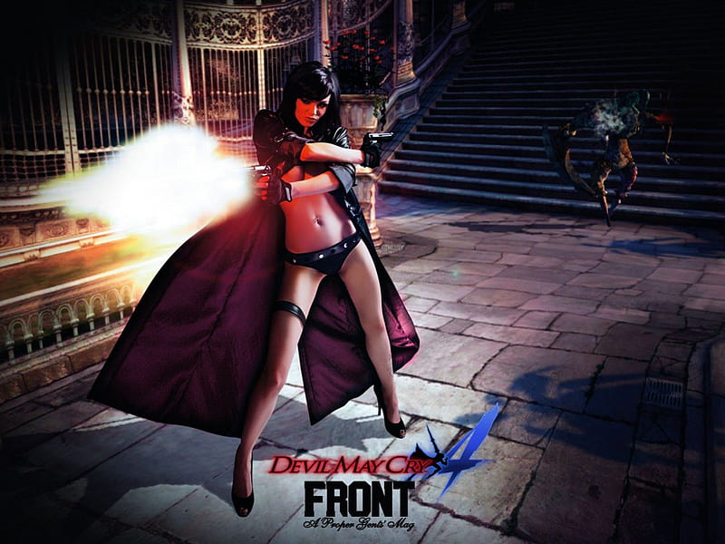 Devil May Cry 4 Front, games, dark hair, video games, devil may cry, weapons, guns, trench coat, gloves, dmc, HD wallpaper